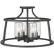 Errol 4 Light 17.99 inch Matte Black Indoor Semi-Flush Ceiling Light